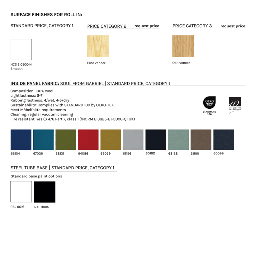 Opzioni del materiale ROLL IN