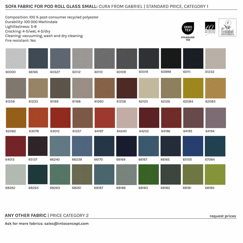 Materiali per divani per POD ROLL GLASS SMALL